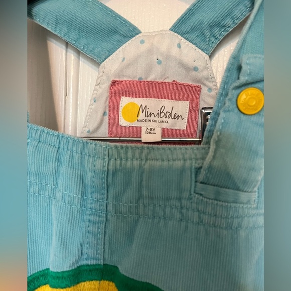 Mini Boden Girls Rainbow Corderoy Overalls Size 7/8 - Picture 4 of 10